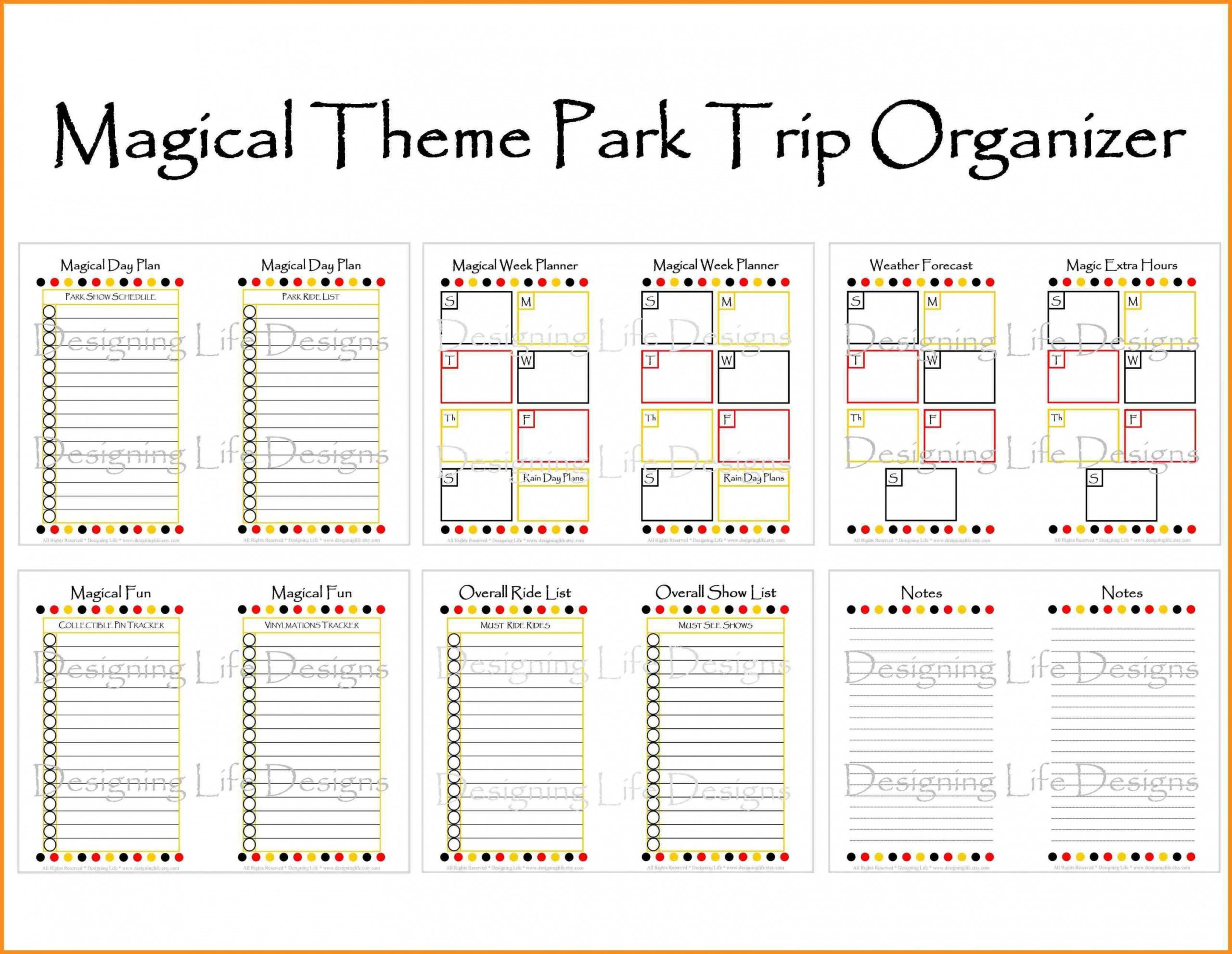 Free Printable Disney Week Itinerary Template  Calendar within Disney World Itinerary Template