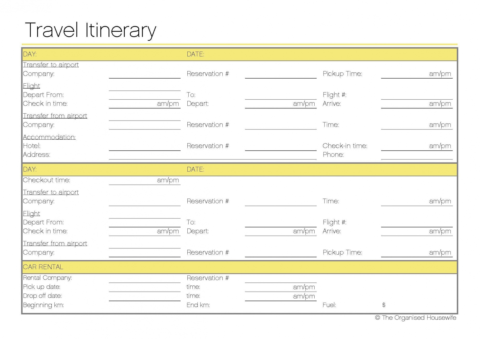 Free Printable Itinerary  Free Printable intended for Group Travel Itinerary Template