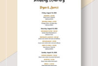 Free Sample Wedding Itinerary Template Download within Honeymoon Itinerary Template