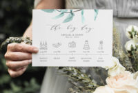 Printable Wedding Itinerary Template Card Timeline Welcome in Wedding Welcome Itinerary Template