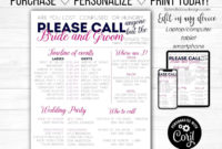 Wedding Day Timeline Schedule Template Bridal Party  Etsy with regard to Wedding Party Itinerary Template