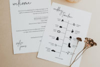 Wedding Itinerary Card Template Minimalist Elegant throughout Honeymoon Itinerary Template