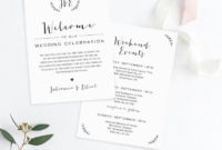 Wedding Itinerary  Welcome Letter Template Welcome Bag with Wedding Welcome Bag Itinerary Template