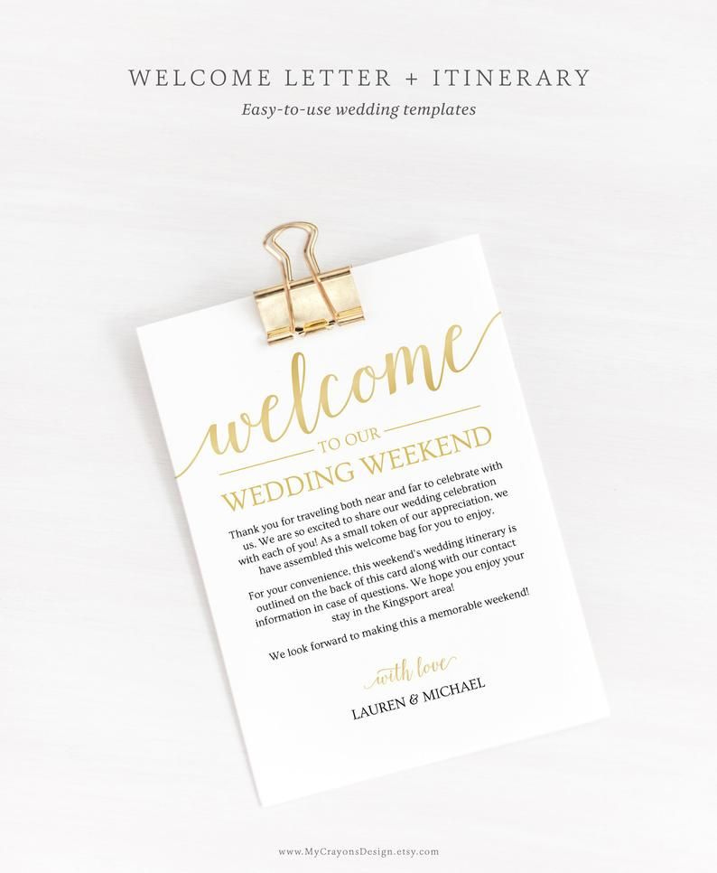 Welcome Letter Wedding Template Welcome Bag Note intended for Wedding Welcome Bag Itinerary Template